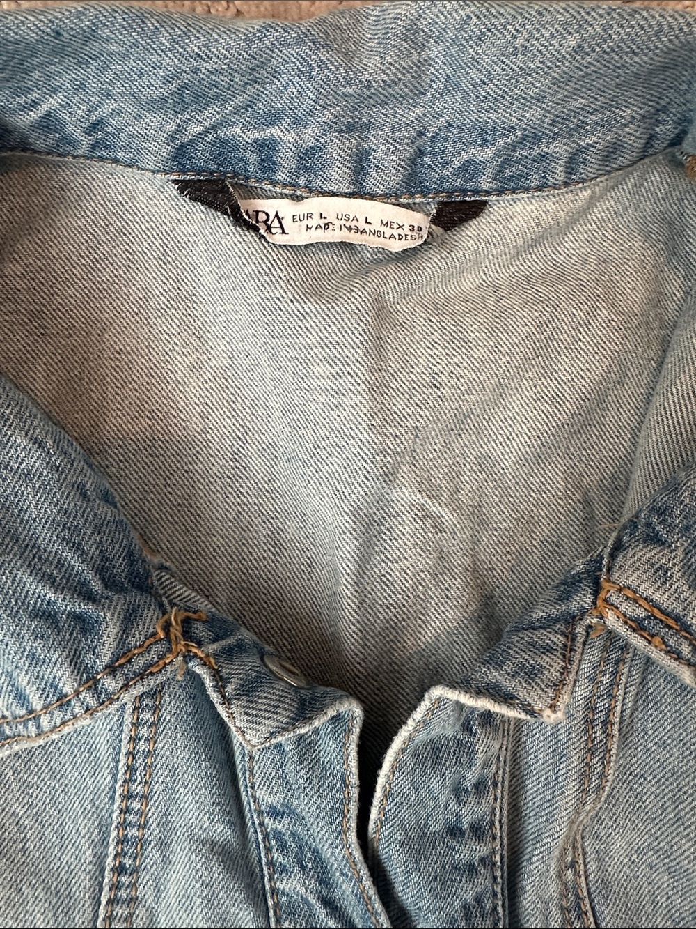 Zara Light Blue Denim Mini Dress - Picture 2 of 5